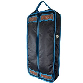 Tahoe Tack Turquoise Flower 1680D Nylon Center Opening Bridle Bag with Hand Tooled Leather Accents and 2 Year Warranty