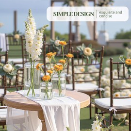 Set of 24 Clear Glass Bud Vases Cylinder Flower Vase for Rustic Farmhouse Centerpieces, Wedding Table Decor, Home Aesthetic, Party & Event Decoration, Vases in Bulk (Flowers Not Included)