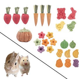 Dslcfjz Chew Toys for Small Rodents - Multiple Shapes, Safe & Durable - Ideal for Hamsters, Rabbits, Guinea Pigs, Chinchillas to Promote Dental Health(22PCS)