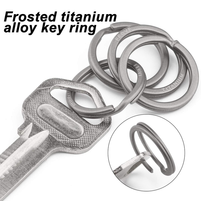 FEGVE Titanium Key Chain Rings Split Rings 4 Pack –