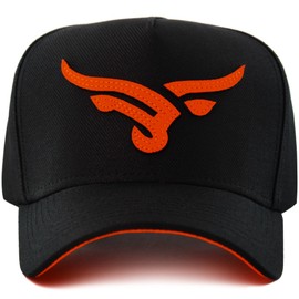 Sacudido's Cap Hat | Stylized Bull Trucker Cap - Black and Orange | Western Rancher Edition | Adjustable for Men Women, Black, One Size