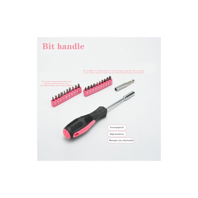 39 Pcs All Purpose Basic Household Pink Tool Kit for
