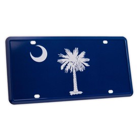 Pickwicks South Carolina State Flag License Plate – Embossed Aluminum 6”x12” Metal Tag – Palmetto State Car Plate for Trucks, SUVs & RVs – Fade-Resistant & Weatherproof (South Carolina)