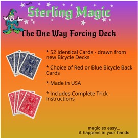 Ted's Sterling Magic Factory Cut Bicycle Black and White Joker Trick Deck (Red One Way Force)