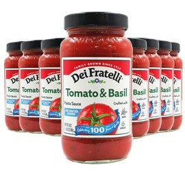 Dei Fratelli Tomato & Basil Pasta Sauce (24 oz. jars; 8 pack) - No Water Added - Never from Tomato Paste - 5th Generation Recipe