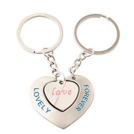 XCHTX Heart Key chain Set for Couples,Brick Heart Keychain for Boyfriend Girlfriend,Matching Heart Keychains,Lover Gift for Him,Her,Women,Men,Holidays Gift 1set
