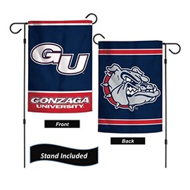 Gonzaga (Blue) Garden Flag Set With Stand, Printed in the USA, 12.5" x 18" College Flag With Three Piece Steel Yard Flag Stand Holder