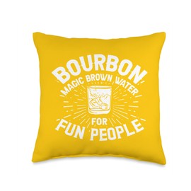 Magic Brown Water Bourbon Desgins Bourbon Definition Magic Brown Water for Fun People Throw Pillow, 16x16, Multicolor
