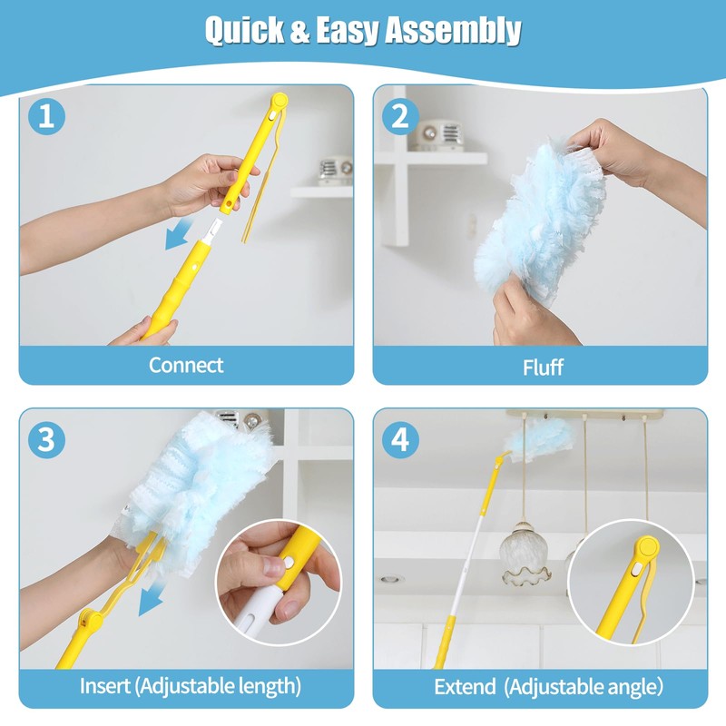 Senowi 60 Count 360° Heavy Duty Duster Refills Compatible with