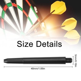 100Pcs Dart Shafts,48MM Plastic Dart Shafts Nylon Dart Stems 2BA Darts Stems for Indoor Dart Games Professional Dart Accessories(Black)