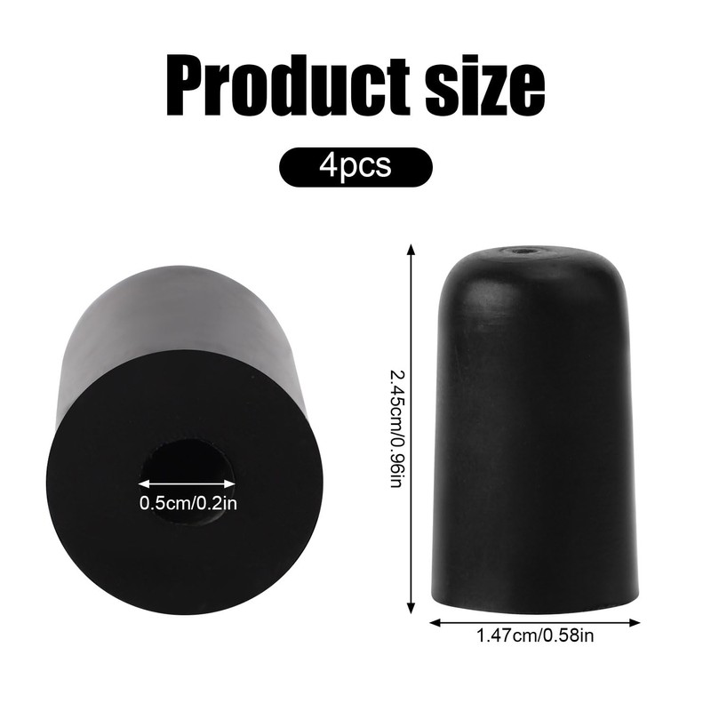 4pcs Cello Endpin Rubber Tip, Black Cello Endpin Stopper Cello