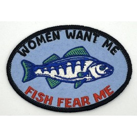 Retro Funny Humor Fishing Outdoors Bait Patch Iron Sew On Vintage Style Retro Cap Hat