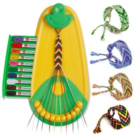 Freundschaft Armband Herstellung Bausatz, Kunst und Handwerk für Kinder Alter 8-12, DIY Armband Bausatz herstellen mit 20 Threads, Geschenke für Mädchen Alter 6-12 Jahre alt Reisen Tätigkeit Set