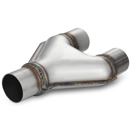 AUTOSAVER88 Stainless Steel 2 Inch Exhaust Y Pipe, 2" Single to 2" Dual Exhaust Adapter Connector, 10" Overall Length, Universal 2 Inch Y-pipe, Weld-on