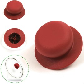 Kerafactum Universal Replacement Handle for Glass Lids Suitable for Many Brands Pan Handle Lid Knob Replacement Pot Handle Pot Lid Handle Pan Lid Red Pack of 2