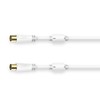 Hama 1.5m 100dB White Gold Plated Aerial Cable Coax Male