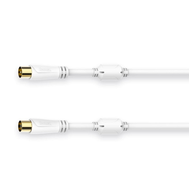 Hama 1.5m 100dB White Gold Plated Aerial Cable Coax Male