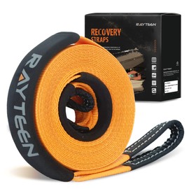 RAYTEEN Genuine 20,000lb Xtreme Heavy Duty Tree Saver | 8.2ft x 3in Vehicle Tow Strap with Reflective Sleeve & Reinforced Loops | Suits for 4x4 Offroad UTV ATV Trucks Boats