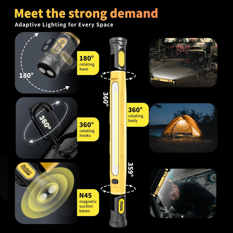 MechaniLite Under Hood Work Light Bar, 3000LM LED Magnetic Light
