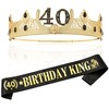Corona y faja de cumpleaños número 40, decoración de fiesta