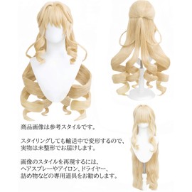 NOKIJP Navia Wig, Harajin Cosplay, Heat Resistant Wig, Smooth, Easy to Set, Genshin Impact Fontinee, President of the Throttle Rose Party