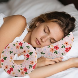 SFBSFL 9'' Ear Piercing Pillow,Donut Pillows,O-Shaped Pillow With An Ear Hole For Side Sleepers For Side Sleepers,Relieve Ear Pain