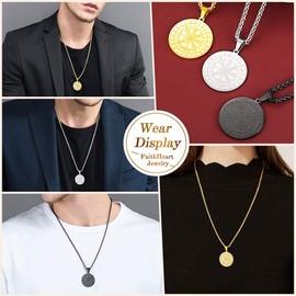 FaithHeart Viking Odin Gungnir Rune Speartip Pendant for Men and Women, Punk Retro Style, Scandinavian Pendant with 55 cm + 5 cm Extension Chain,