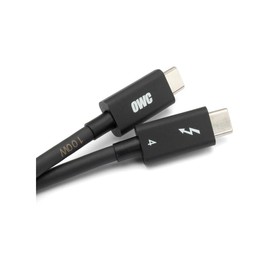 OWC Thunderbolt 4 Cable, Thunderbolt Certified, 2.0 Meter (6.56 ft.), 40 Gb/s Data Transfer, 100W Power Charging, Compatible with Thunderbolt 4, Thunderbolt 3, USB-C, and USB4 Devices, Black