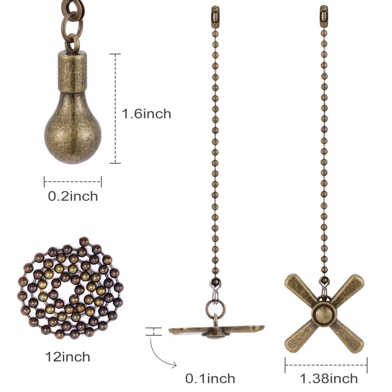 Kelduemi Ceiling Fan Pull Chain Ornaments, 13.6 Inches Fan Pulls