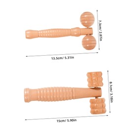 SAFIGLE 2pcs Portable Wooden Rolling Massager Handheld Rollers for Back Massage Relief