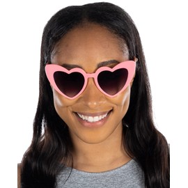 Funky Junque Heart Shaped Sunglasses - Pink Frames/Smoke Lenses