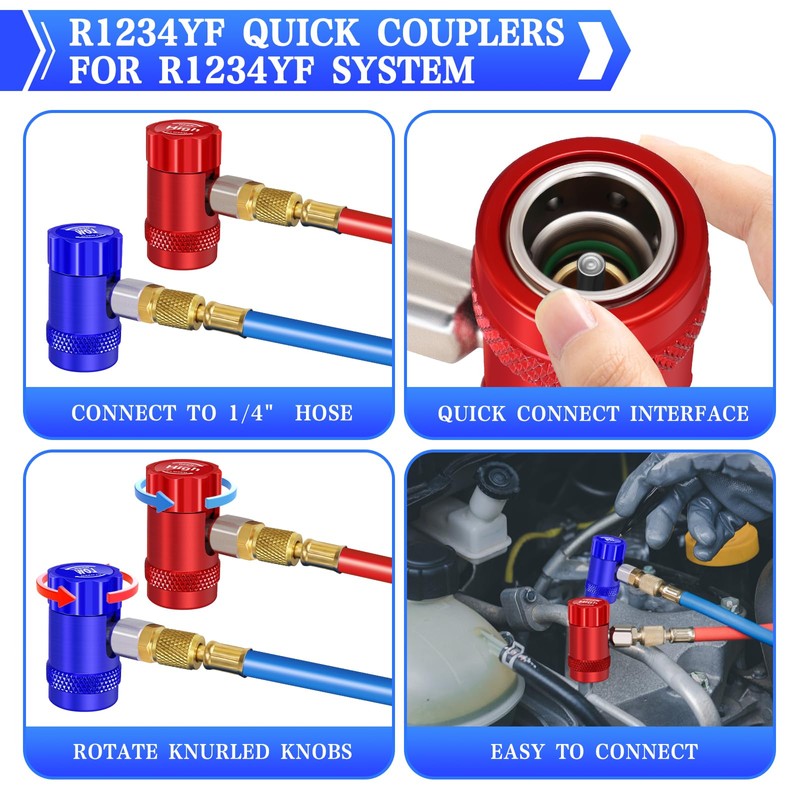 R1234yf Adapter, Adjustable 1234yf Adapter, High/Low Pressure Side R1234yf Quick