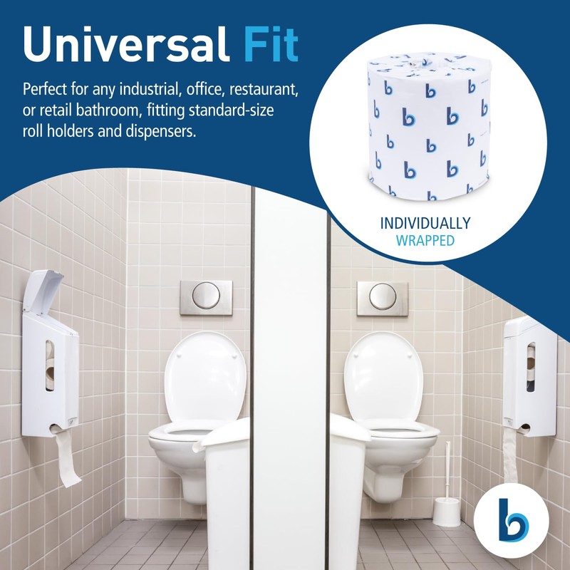 Boardwalk 2-Ply Bulk Toilet Paper Rolls for Professional and Commercial
