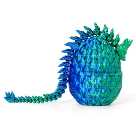 ONEVIVE Dragon Eggs with Dragon Inside 3D Printed, Mystery Dragon Egg Articulated Crystal Fidget Toy for Kids Adults Women Men Funny Gift Desk Decor(Green)