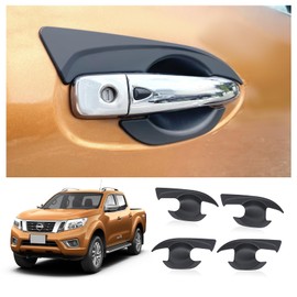 JHCHAN Door Handle Protector for Nissan Navara, 2016-2024 Exterior Car Door Handle Cover Scratch Guard, for Nissan Navara NP300 D23 Accessories (4PCS Matte Black)