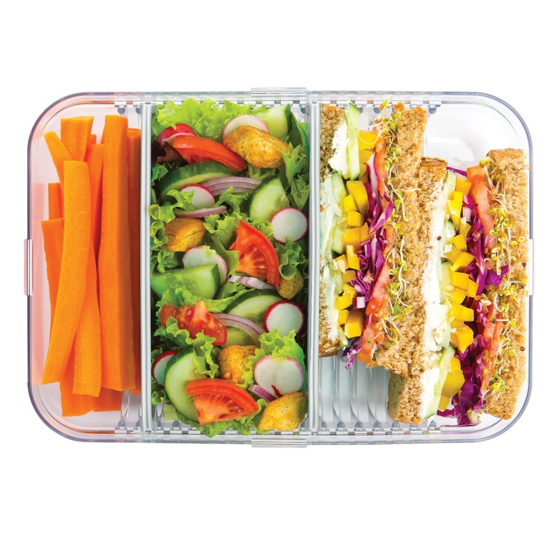 PackIt Mod Large Bento Food Storage Container, Steel Gray, Shatterproof