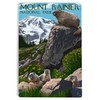 Lantern Press 12x18 Inch Metal Sign, Mount Rainier National Park,