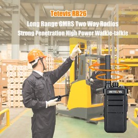Retevis RB26 Two Way Radios Long Range Rechargeable,2000mAh Portable GMRS 2 Way Radio,USB-C Port,Professional Walkie Talkies with Flashlight(5 Pack)