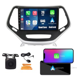 Wostoke Car CarPlay Android Auto Navigation Stereo GPS Radio Reverse Camera Display 10" IPS Touchscreen Headunit Tablet Pad Media Player for Jeep Cherokee 2015-2019, if Applicable Quad Core 2G+64G