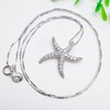 Hiqmic 925 Sterling Silver Chain Starfish Star shaped Zirconia Pendant