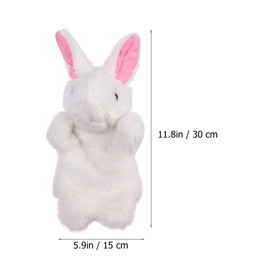 Tomaibaby Bunny Hand Puppet Role Play Puppets Stuffed Rabbit Hand Puppet Easter Plush Animal Toys for Party Favor (White)