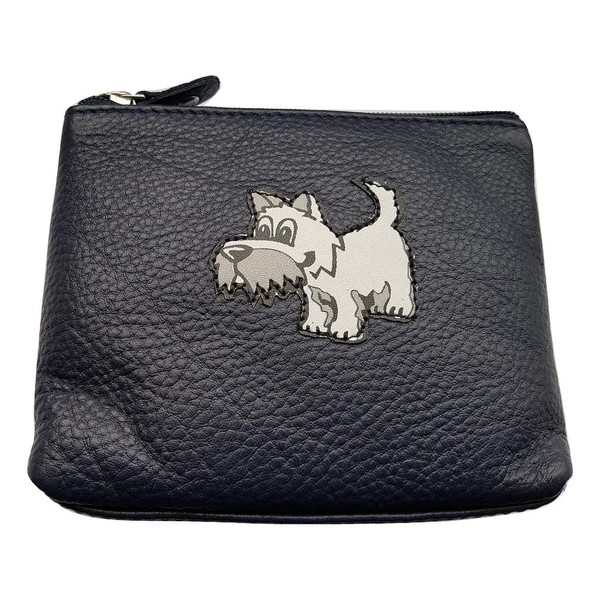 Scottish Inspired Toucan Leather Scotty Dog Coin Purse with Keyring