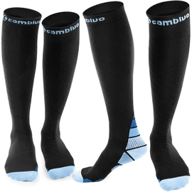 Cambivo 2 Pairs Compression Socks for Women & Men, Sports/Blue, L/XL (Women 8-15.5 / Men 8-13)