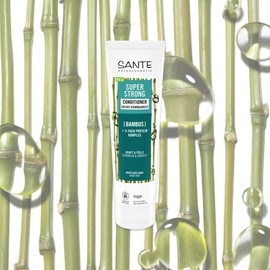 SANTE Naturkosmetik Super Strong Conditioner Bio-Bambus + 3-Fach Protein Komplex, vegane Haarspülung ohne Silikone, pflegt und stärkt kraftloses Haar, für ein dichteres Haargefühl, 150 ml