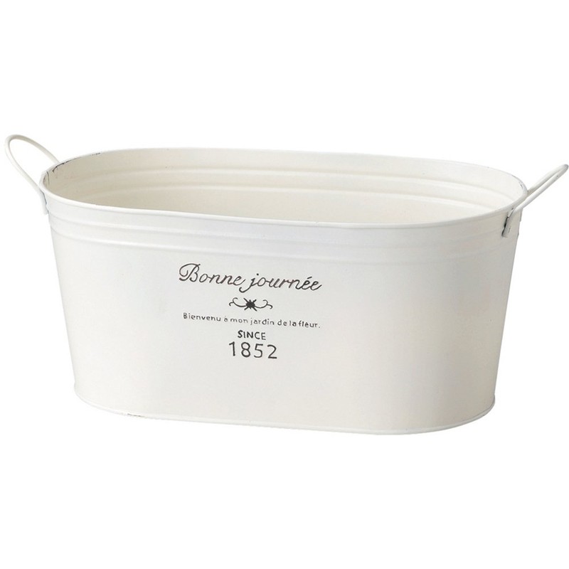 K-E I Green House French Tin Natural Tin Pot Oval
