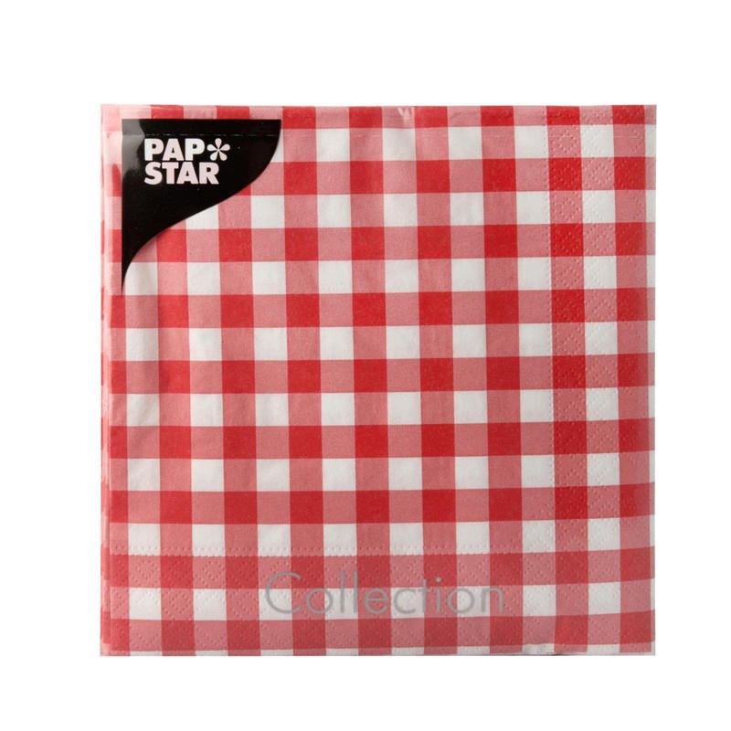 PAPSTAR Napkins Vichy Chequered, 330 x 330 mm, Printed, 14