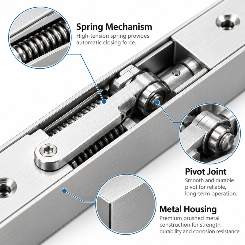 Automatic Hydraulic Door Closer, Adjustable Soft Close Buffer with Aluminum