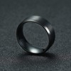 SWOPAN Men's Basic Brushed Matte Ring 8MM Black Gun Plated