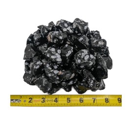 3 lbs Bulk Rough Snowflake Obsidian Stones - 1 to 2 Inch Mixed Sizes. Natural Stones Perfect for Rock Tumbling, Wire Wrapping, Fountain Stones, Lapidary, Decoration, Rock Collecting.