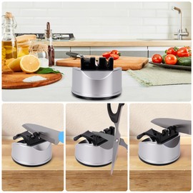 3-Stage Knife Sharpener Pocket Knife, Scissors Sharpener, Kitchen Chef Sharpening Tool for Straight and Serrated Knives – Repairs, Restores, and Sharpens Blades